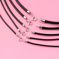 Collier en argent sterling 925 avec fermoir à ressort, cordon en cuir tressé ciré pour la création de bijoux DIY, accessoires, bandes de cuir