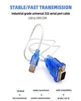 Cobre estañado USB a RS232 DB9 Pin Chips estándar Cable adaptador serie para impresora de computadora Escáner de código de barras caja registradora