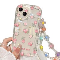 Coque de téléphone esthétique à nœud floral mignon pour iPhone 17 16 15 14 13 12 11 Pro Max X Plus XR XS – Protection mobile