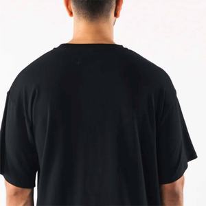 100% coton T-shirt pour homme coupe ample confortable avec col rond surdimensionné manches courtes col rond décontracté col rond coupe décontractée - Product Image 6