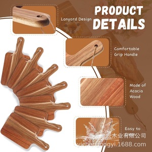 Acacia <b>Wood</b> Cutting Board Set Rectangle Solid <b>Wood</b> Kitchen Chopping <b>Block</b> With Lanyard Design - Product Image 1