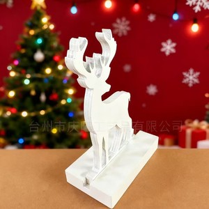 Figurine de renne de Noël en bois de peuplier, décoration intérieure, cadeau pour la maison QW-25596 - Product Image 4