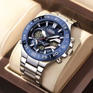 Montre chronographe analogique-numérique de luxe SMAEL 6071, étanche, lumineuse, avec alarme, boîtier/cadran en alliage, bracelet en acier inoxydable - Product Image 4
