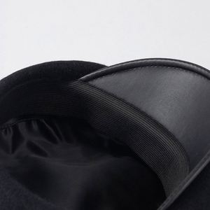 Gorro de Mujer de Moda Otoño Invierno 2024, Gorro de Lana de Calidad con Visera de Cuero PU para Eventos, Marca Famosa - Product Image 6