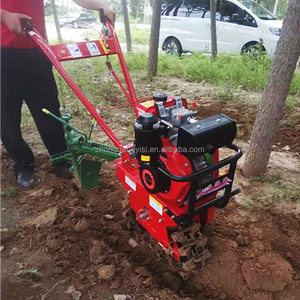Equipo Agrícola: Cultivadores Agrícolas, Cultivadores de Cadena, Cultivadores Rotativos, Desmalezadoras, Sembradoras, Cultivador Diésel Rojo con Motor de Engranajes de Alta Potencia - Product Image 2