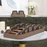 Ensemble d'haltères en bois de noyer moderne et en cuir multi-tailles avec un design chic pour la décoration de la maison et les cadeaux de Bar Mitzvah