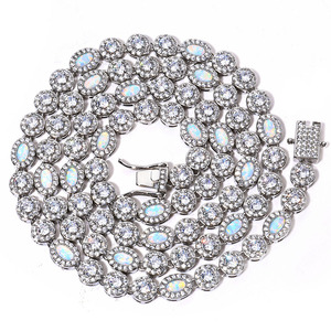 VVS1 Globular Glow Moissanite Ball <b>Chain</b> 925 Sterling Silver Seamless Micro-Pavé <b>Iced</b> <b>Out</b> Hip Hop Luxury Necklace for Men Women - Product Image 6