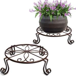 Pots de fleurs robustes présentoirs <span class=keywords><strong>porte</strong></span>-plante en fer antirouille étagère ronde pour jardin maison extérieur <span class=keywords><strong>plantes</strong></span> d'intérieur - Product Image 1