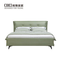Cadre de lit moderne personnalisé pour lit double King Queen pleine grandeur tissu cuir rembourré avec matelas
