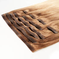 BELLECODE Extensions de cheveux naturels à clips invisibles double épaisseur, cheveux chinois Remy véritables, extensions à clips sans couture