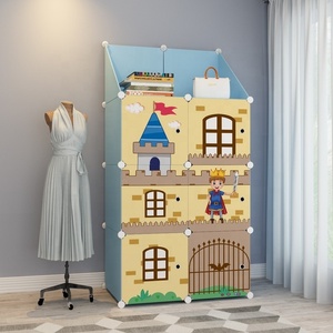 Armoire modulaire pliable, structure robuste, <span class=keywords><strong>étagère</strong></span>s en <span class=keywords><strong>plastique</strong></span> PP à double niveau pour une utilisation en garde-robe - Product Image 2