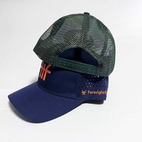 Casquette de baseball en maille à 5 panneaux avec logo brodé 3D vert herbe, style camionneur, sportive, décontractée, réglable, respirante, motif lettres