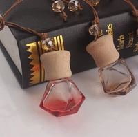 8ml clair vide parfum suspendu voiture parfum bois Auto parfum désodorisant bouteilles en verre avec rétroviseur corde suspendue