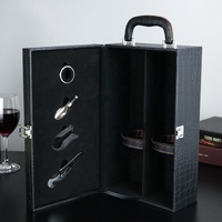 Juego de licor plegable de lujo personalizado Champagne Whisky Botellas de vino tinto Vidrio Vino Embalaje de papel Caja de regalo