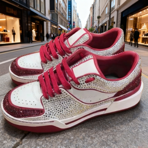 Chaussures de sport tendance de haute qualité ornées de strass rouges - Chaussures décontractées pour hommes de haute qualité, chaussures de sport pour la course à pied - Product Image 4
