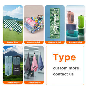 Toalla de golf deportiva de poliéster impresa con diseño personalizado, de secado rápido, ecológica, con logotipo bordado tipo gofre para adultos y niños. - Product Image 2