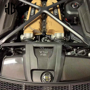 6 件装干碳纤维汽车发动机舱面板适用于 2016-2021 年奥迪 R8 V10 前保险杠发动机罩内饰件 - Product Image 3