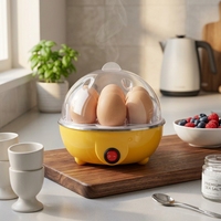 Cuiseur à œufs électrique compact WLS-1601 pour un petit-déjeuner sain, cuiseur vapeur pour 1 à 12 œufs avec base en acier inoxydable pour la maison et le bureau