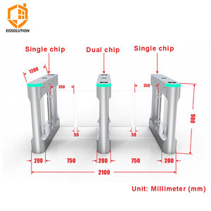 Eissolution turnstile cổng cho phòng tập thể dục đôi chip tốc độ làn đường turnstile Swing cổng quang turnstile kiểm soát truy cập Swing rào cản - Product Image 2