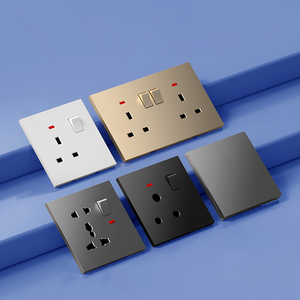 Ánh Sáng Chuyển Đổi Bán Buôn Bán Giá Rẻ 86 Loại Nhựa PC Vàng Siêu Mỏng 13A Điện Đẩy Nút Tường Chuyển Đổi Và Ổ Cắm Cho Phòng - Product Image 2