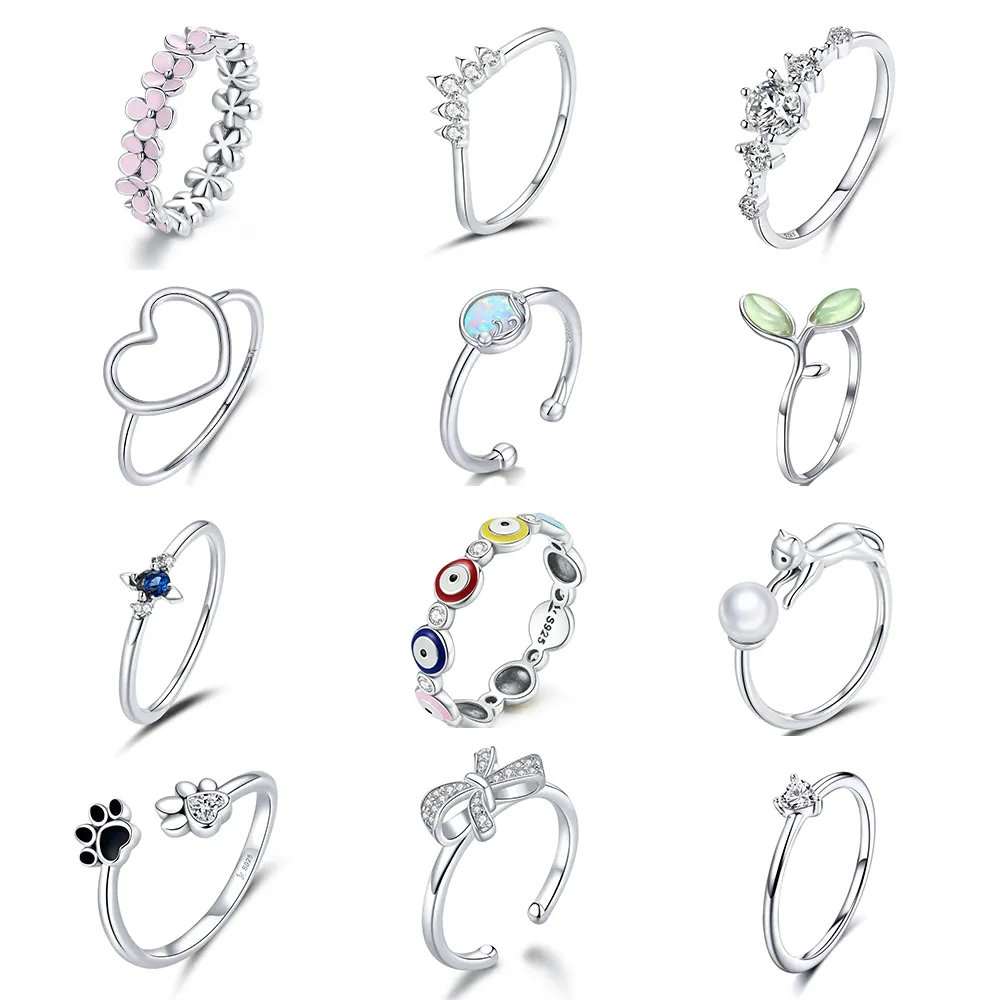 Top vente bijoux fins 925 en argent Sterling chaîne lien anneaux pour femmes, 18k plaqué or européen 925 bijoux en argent