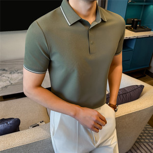 Chemise polo à manches courtes pour homme, t-shirt décontracté à séchage rapide pour l'été, t-shirt sans couture pour homme - Product Image 2