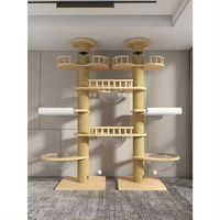 Tour d'escalade pour chat en bois massif et sisal naturel, écologique, de haute qualité, facile à installer, tendance et haut de gamme, accessoires pour animaux de compagnie