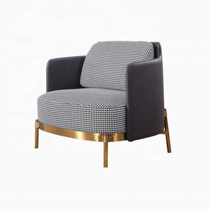 Modern Houndstooth Accent Chair Fabric <b>Armchair</b> <b>Single</b> Seat Lounge Chair for Living Room - Product Image 1