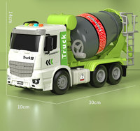 Grande camion malaxeur d'ingénierie éducatif en plastique à inertie avec fonction de déchargement, modèle de montage pour enfants HT9804