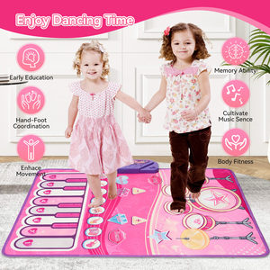 Tapis de danse LED rose pour enfants, clavier de piano interactif, tapis de jeu, batterie électronique, jouet de sol, fonctionne sur piles - Product Image 6