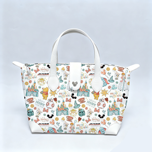 Bolso Tote de Nailon Impermeable con Correa de Hombro Desmontable y Hebilla de Cabeza de Ratón Dorada Personalizada de Magic Kingdom, Bolsa Grande para Parque Temático - Product Image 2