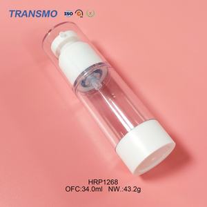 Flacon pompe sans air en plastique écologique personnalisé de 30 ml, logo de taille coloré pour le sérum de soin de la peau, lotion cosmétique, soin de la peau - Product Image 5