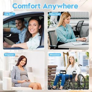 Cojín Lumbar y Cojín de Asiento para Silla de Oficina, Cojín de Espuma Viscoelástica para Mayor Comodidad al Sentarse por Tiempo Prolongado - Product Image 5