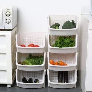 Cesta de Almacenamiento de Verduras Multicapa Midea, Estante de Almacenamiento Rectangular Apilable de 4 Niveles para la Encimera de la Cocina, Organizador - Product Image 1