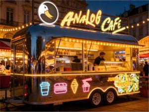 Remorque alimentaire motorisée complète pour boissons, bonbons et chips, style rétro, construction en fibre de verre, pour l'<span class=keywords><strong>empire</strong></span> alimentaire mobile - Product Image 5