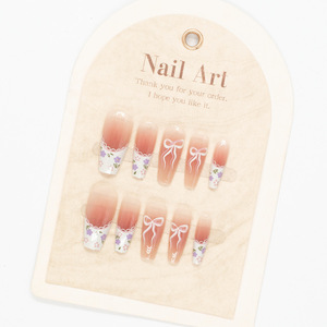 Vente en gros usine : Nouveaux faux ongles d'été mignons, prêts à poser, faciles à appliquer directement sur les doigts - Product Image 4