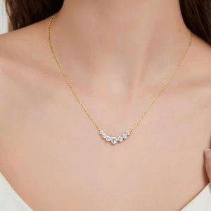 Collar con Colgante de Moissanita de Talla Redonda de 0.5 ct en Plata de Ley 925 para Mujer Joyería al por Mayor - Product Image 4