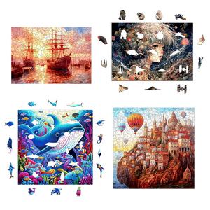 Nouveau Style fait à la main en <span class=keywords><strong>bois</strong></span> Puzzles Carton Animal Puzzles enfants jouets éducatifs - Product Image 4