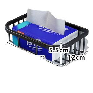 Porte-savon mural moderne en fer, étanche, sans perçage, avec ventouse, pour rouleaux de papier et lingettes humides - Product Image 5