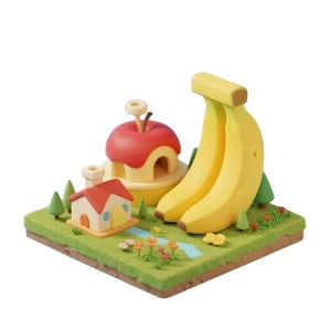 Tùy Chỉnh Pvc Phim Hoạt Hình Con Số Mini Thế Giới Giấc Mơ Vườn Apple Nhà Chuối Đồ Chơi Ce Rohs Chứng Nhận Thân Thiện Với Môi Sưu Tập Mô Hình Quà Tặng - Product Image 2