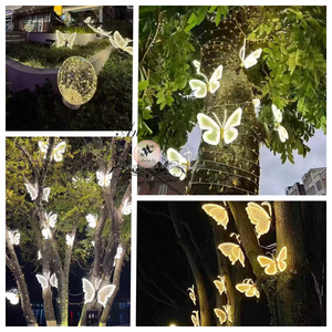 ANNIELU Accessoires Papillons LED Lumineux Romantiques avec Ailes Animées et Mobiles pour Décoration de Couloir de Mariage, Événements et Toiles de Fond de Fête - Product Image 1