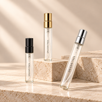 Flacon vaporisateur miniature rechargeable pour échantillon de parfum, 2 ml, 3 ml, 5 ml, 10 ml, en verre transparent avec bouchon à vis