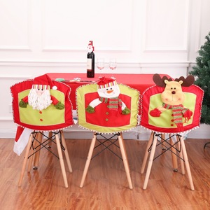 Décorations de Noël, Décoration de table, Housses de chaise, Housses de chaise de Noël, Housses de chaise 3D en forme de poupée de Noël - Product Image 1