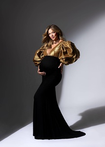 Mily Bridal PD008 Robes de maternité en tulle col V grande taille pour femmes enceintes Robes de femme enceinte sirène ouverte sur le <span class=keywords><strong>devant</strong></span> - Product Image 6