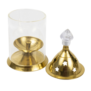 Lampe à huile traditionnelle artisanale en laiton et verre Udupi, héritage himalayen, idéale pour la décoration de la maison, du temple et des fêtes - Product Image 3