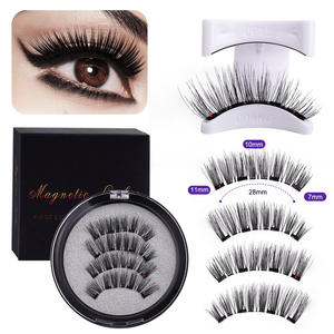 Großhandel Eigenmarke Wiederverwendbare 3D Seiden Wimpern im Half-Corner-Stil Magnetische Cat-Eye Natürliche Falsche Wimpern Kit mit Applikator Etui und Logo - Product Image 3