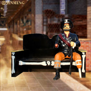 グラスファイバー海賊フィギュア彫刻、片目ドラゴンフィギュア彫刻、アメリカンバーデコレーション、キャプテンジャックフィギュア彫刻 - Product Image 4