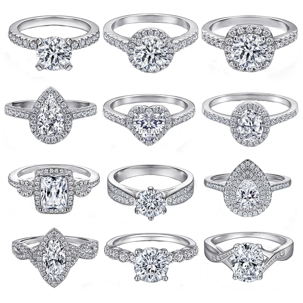 Originele Zilveren Ringen Fabrikant Direct Besteld 925 Zilveren Sieraden Solitaire Ring Engagement Ringen Met Zirkoon