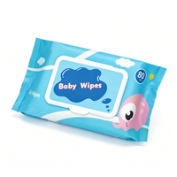 Lingettes humides jetables personnalisées, ultra-douces, pour le soin de la peau et le nettoyage des bébés, lot économique de 80 lingettes