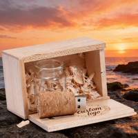 Clé USB en bois unique avec bouteille en verre flottante pour cadeaux de mariage, logo personnalisé, Plug-and-Play